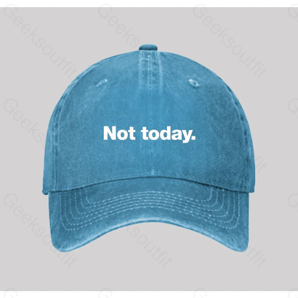 Not Today Washed Vintage Baseball Cap Blue