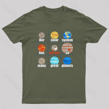 Not You Pluto Nerd T-Shirt Army Green / S