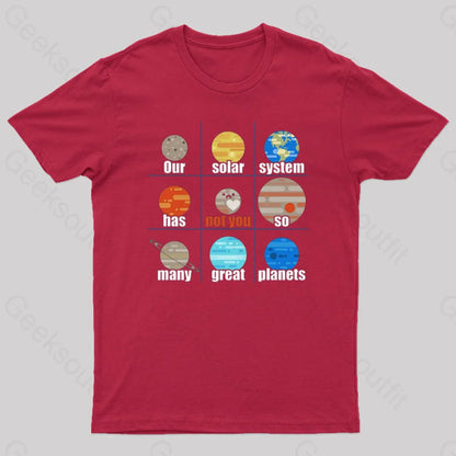 Not You Pluto Nerd T-Shirt Red / S