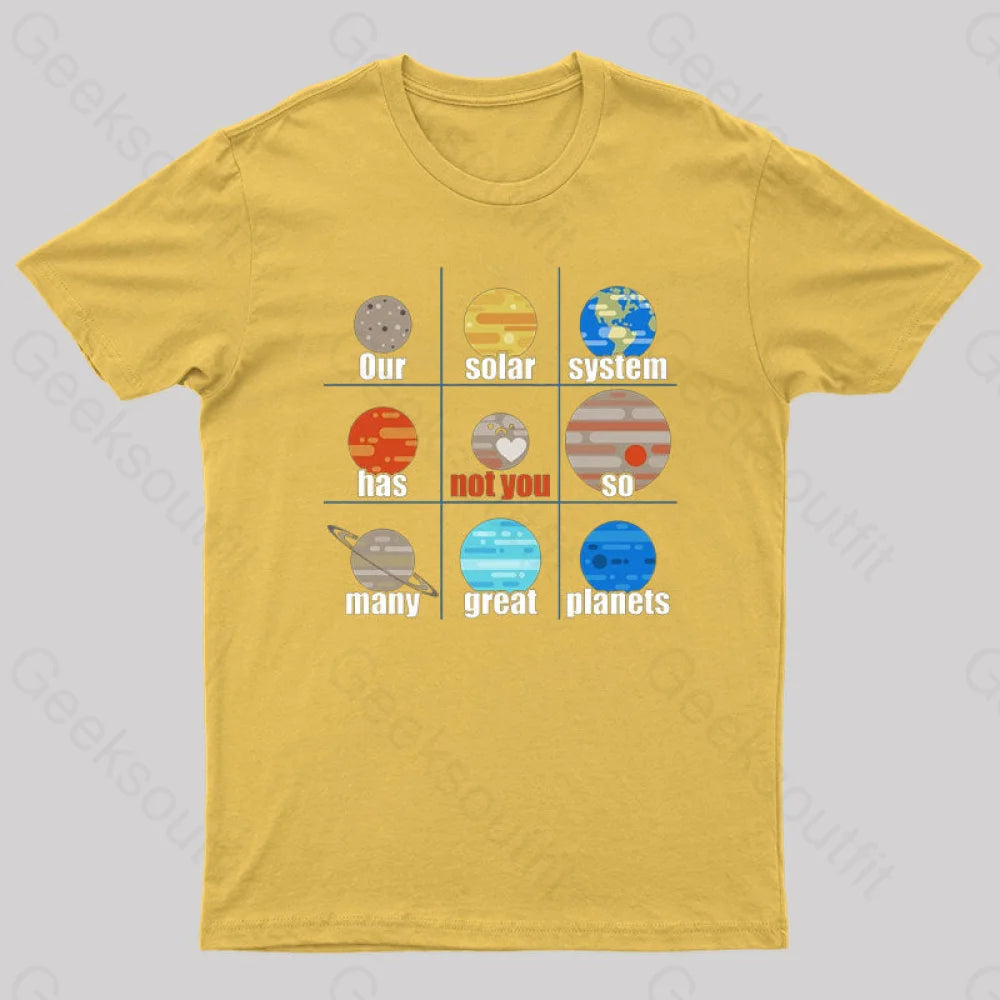 Not You Pluto Nerd T-Shirt Yellow / S