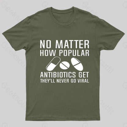 Now Matter How Popular Antibiotics Get Geek T-Shirt Army Green / S