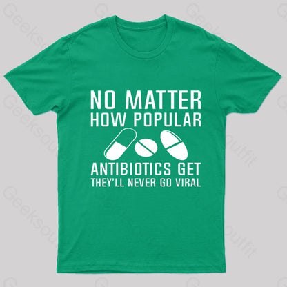 Now Matter How Popular Antibiotics Get Geek T-Shirt Green / S