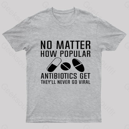 Now Matter How Popular Antibiotics Get Geek T-Shirt Grey / S