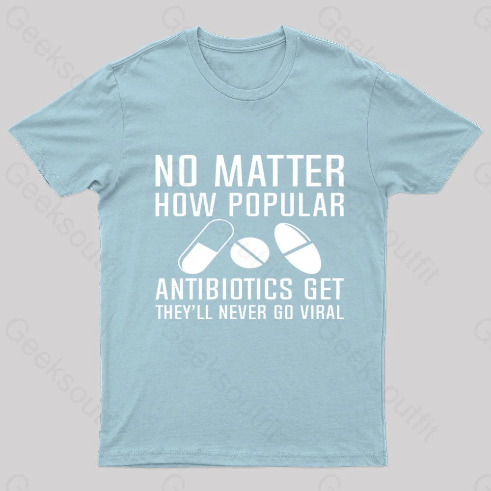 Now Matter How Popular Antibiotics Get Geek T-Shirt Light Blue / S