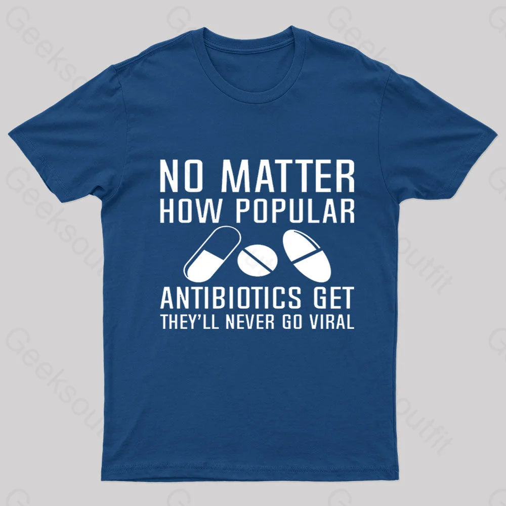 Now Matter How Popular Antibiotics Get Geek T-Shirt Navy / S