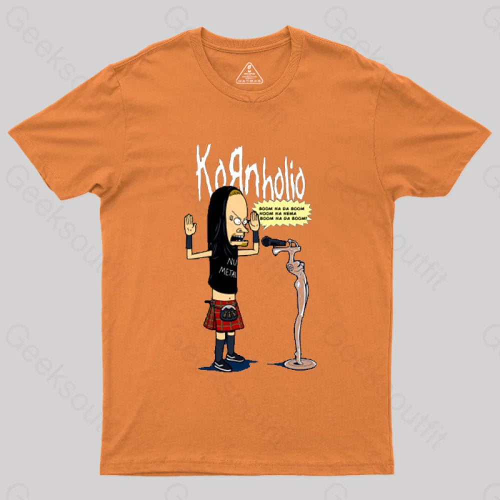 Nu Metal Rock Band Cartoon Parody T-Shirt Orange / S