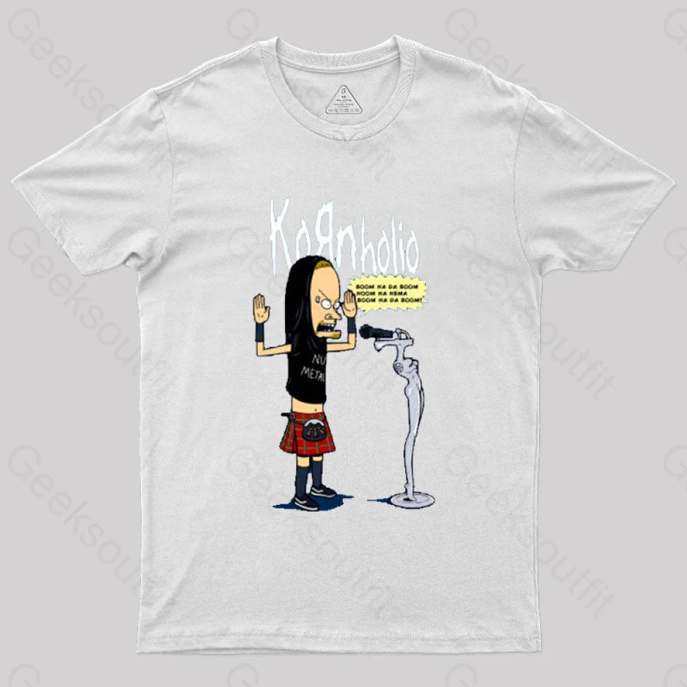 Nu Metal Rock Band Cartoon Parody T-Shirt White / S