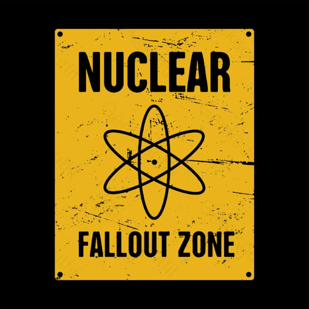 Nuclear Fallout Zone Cold War Sign Nerd T-Shirt