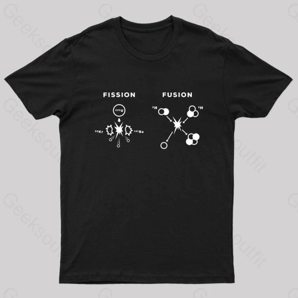 Nuclear Fusion Fission Nerd T-Shirt Black / S