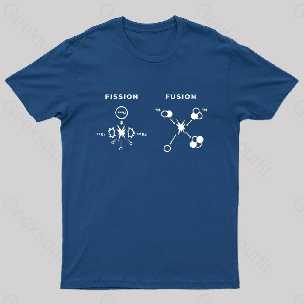 Nuclear Fusion Fission Nerd T-Shirt Navy / S