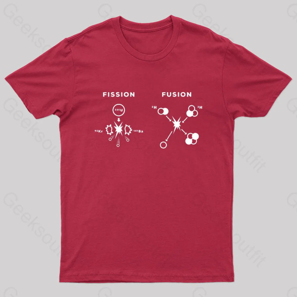 Nuclear Fusion Fission Nerd T-Shirt Red / S