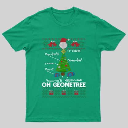 Funny Math Geometry Christmas Tree Geometree T-Shirt