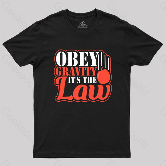 Obey Gravity It’s The Law T-Shirt Black / S