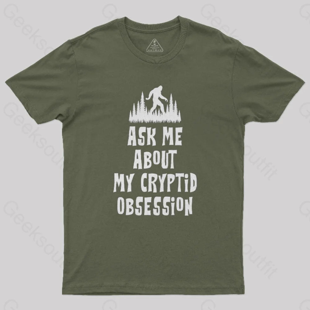 Obsessed Big Foot Geek T-Shirt Army Green / S