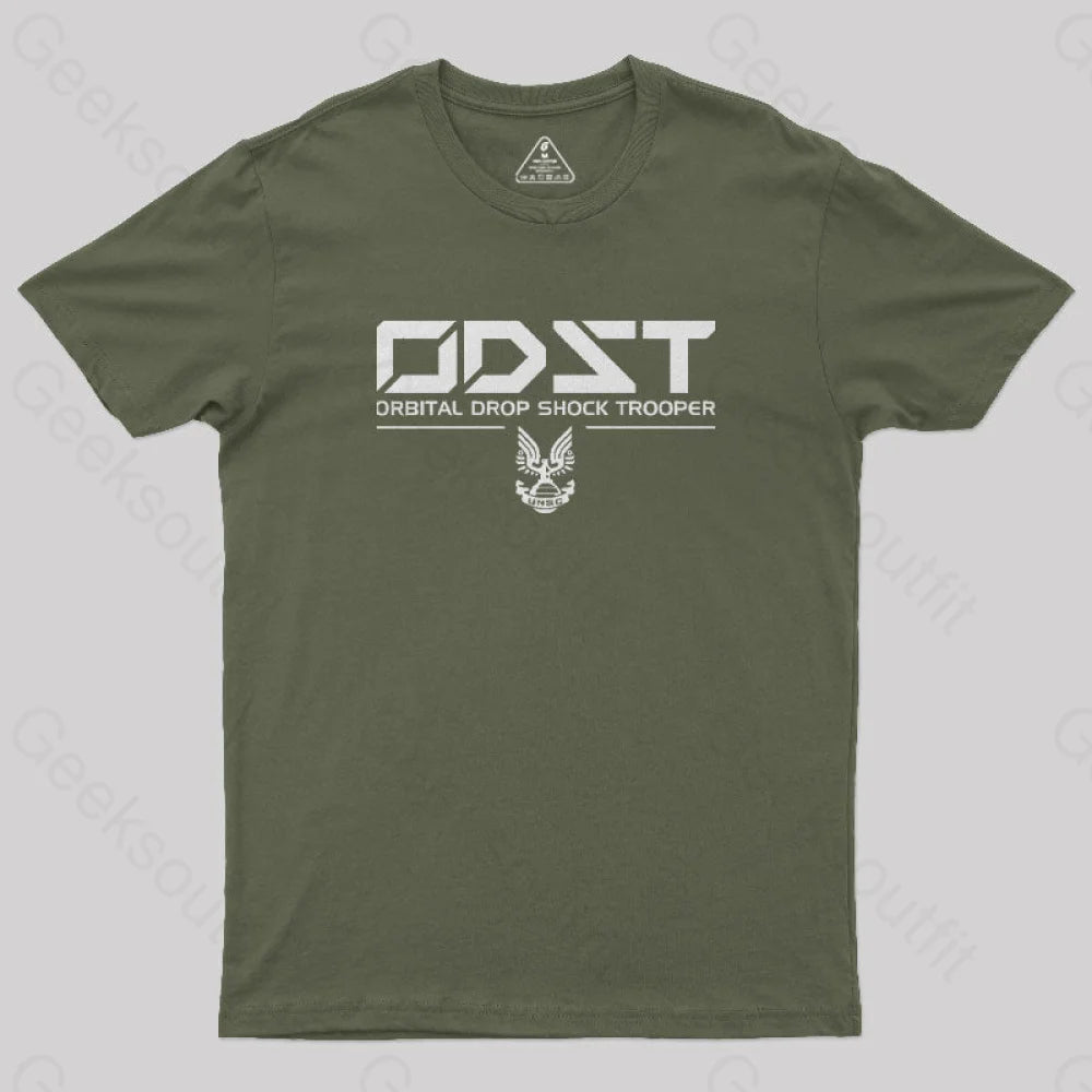 Odst White Classic Geek T-Shirt Army Green / S