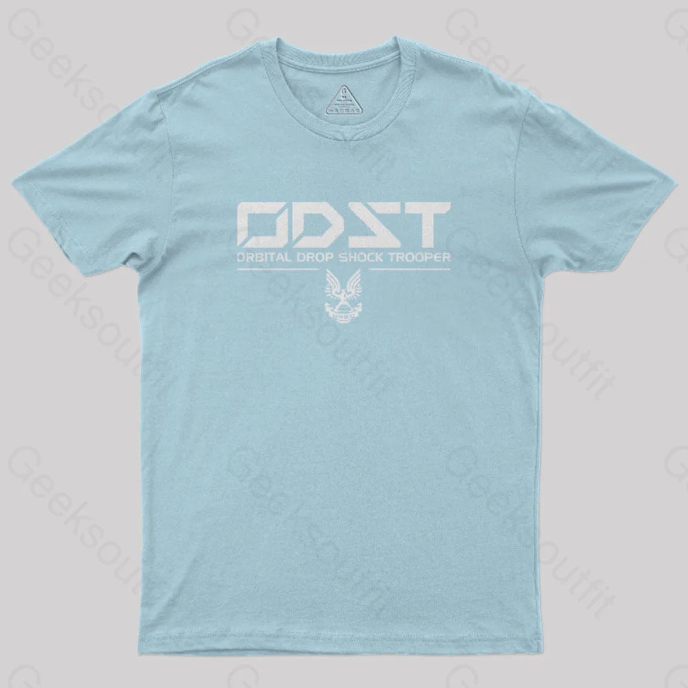 Odst White Classic Geek T-Shirt Light Blue / S