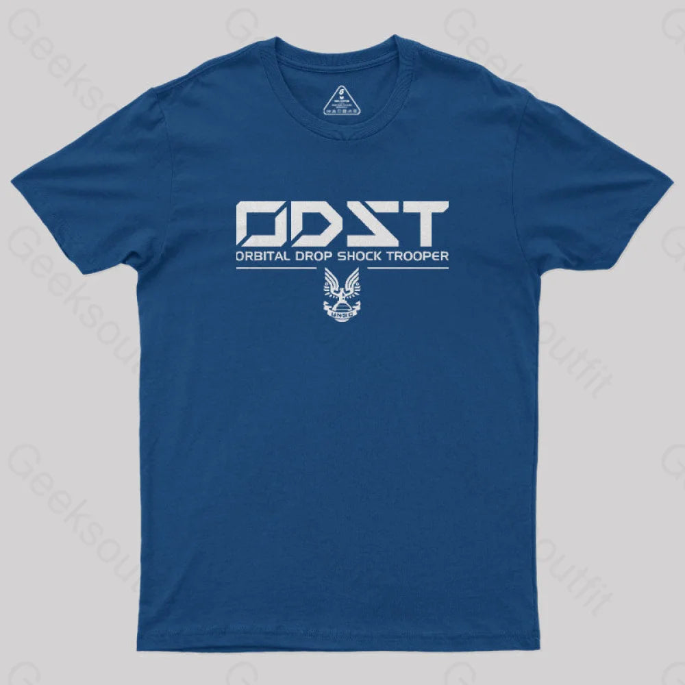 Odst White Classic Geek T-Shirt Navy / S