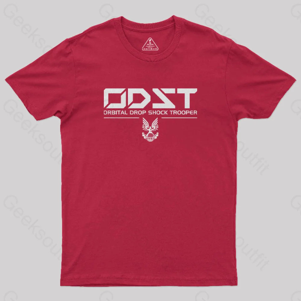 Odst White Classic Geek T-Shirt Red / S