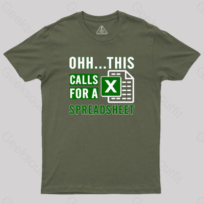 Office Software Geek T-Shirt Army Green / S