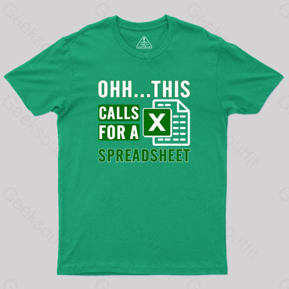 Office Software Geek T-Shirt Green / S