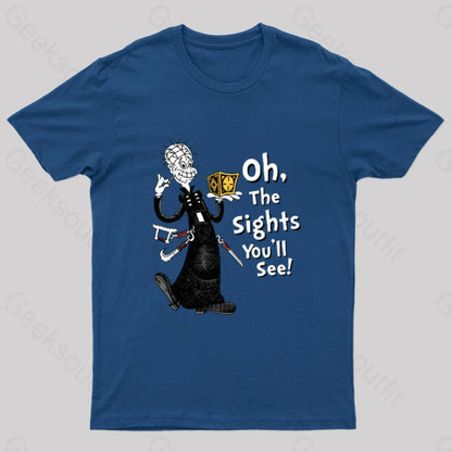 Oh The Sights You’ll See Geek T-Shirt Navy / S