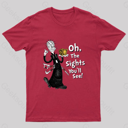 Oh The Sights You’ll See Geek T-Shirt Red / S