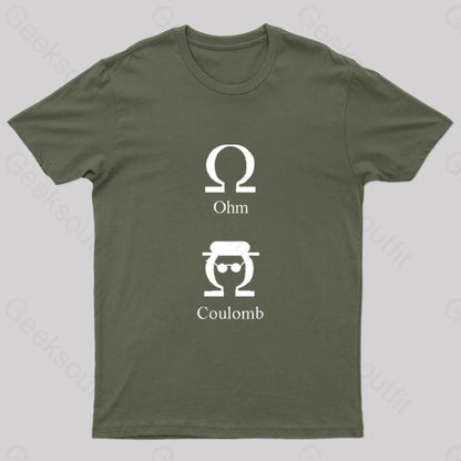 Ohm Coulomb Geek T-Shirt Army Green / S