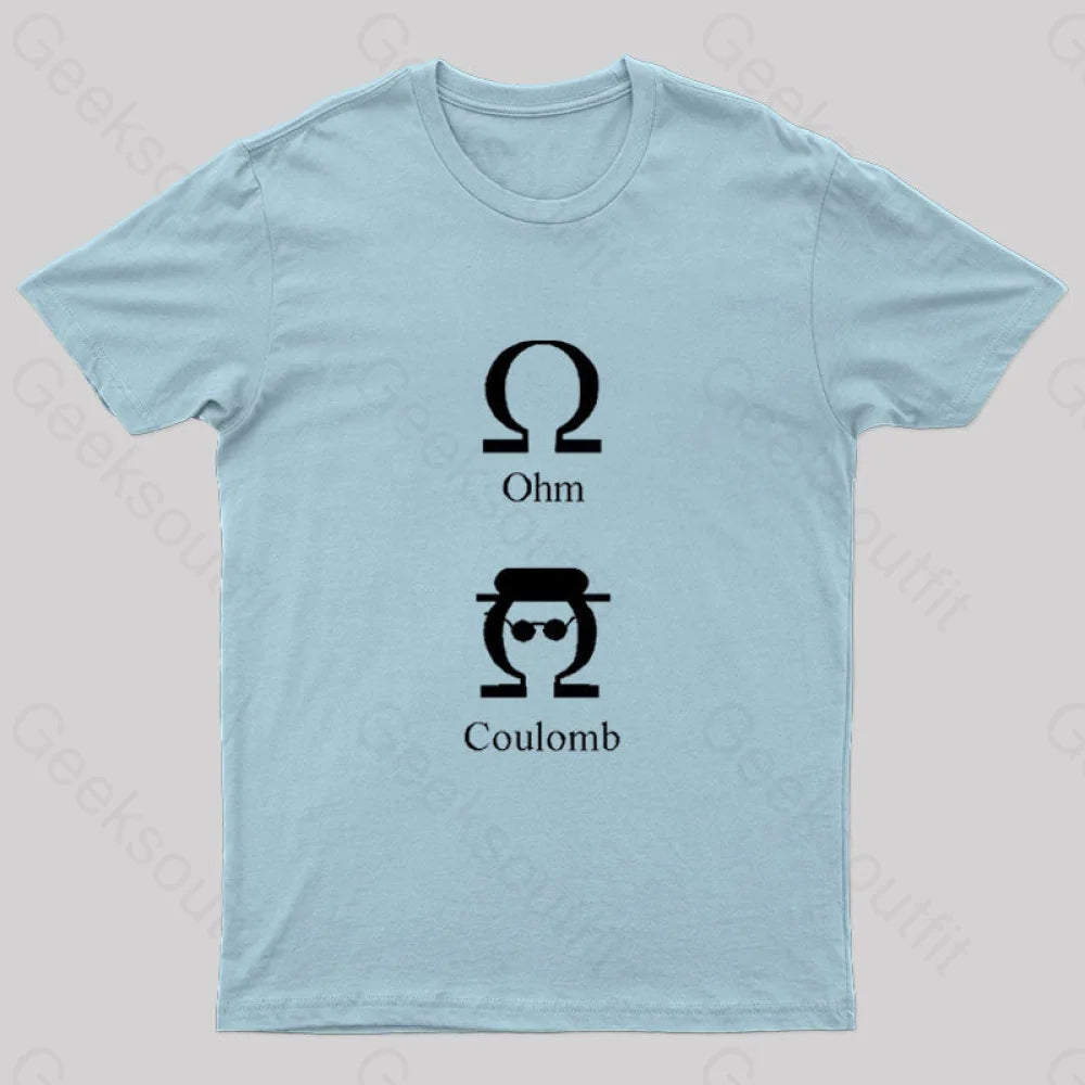 Ohm Coulomb Geek T-Shirt Light Blue / S