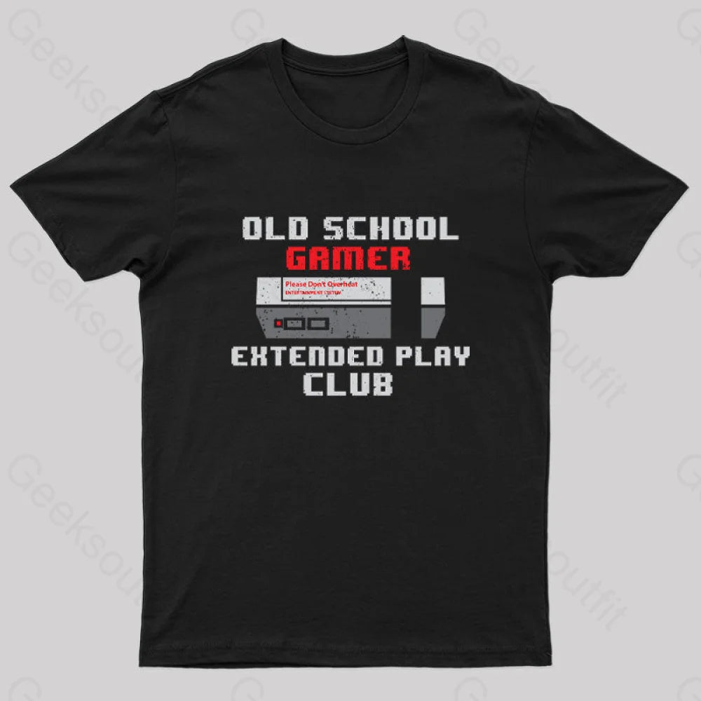 Old School Gamer Nerd T-Shirt Black / S