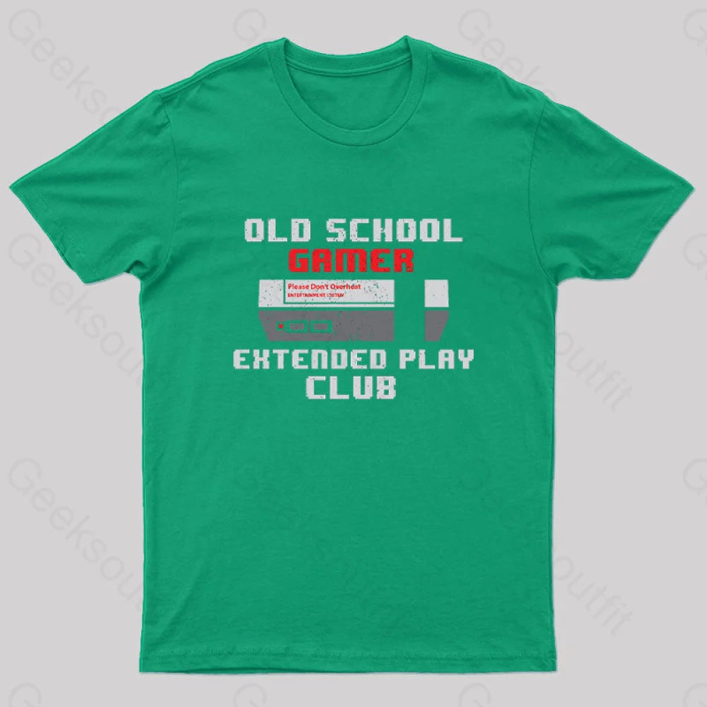 Old School Gamer Nerd T-Shirt Green / S