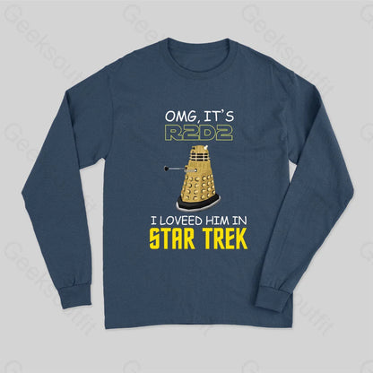 Omg It’s R-Two-D-Two Long Sleeve T-Shirt Navy / S