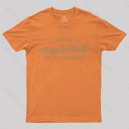 On Our Way To Second Breakfast Geek T-Shirt Orange / S