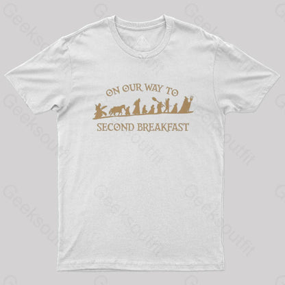 On Our Way To Second Breakfast Geek T-Shirt White / S