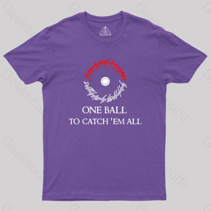 One Ball To Catch Em All Geek T-Shirt Purple / S