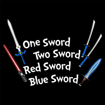 One Sword Two Red Blue Geek T-Shirt