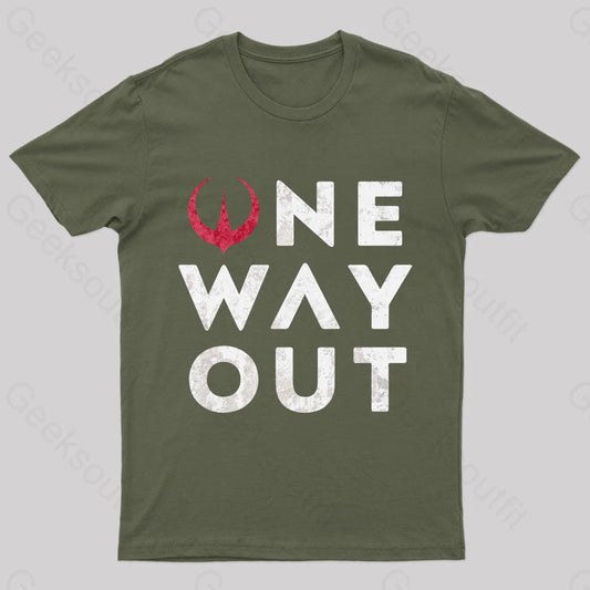 One Way Out Nerd T-Shirt Army Green / S