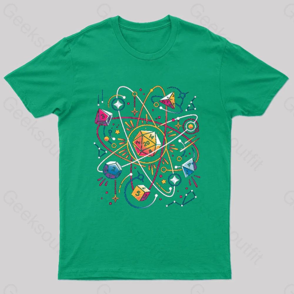 Orbital Atomic Dice Geek T-Shirt Green / S