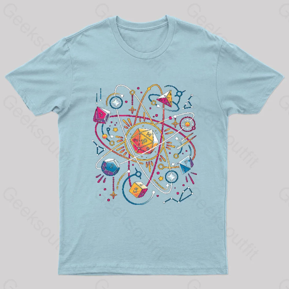 Orbital Atomic Dice Geek T-Shirt Light Blue / S