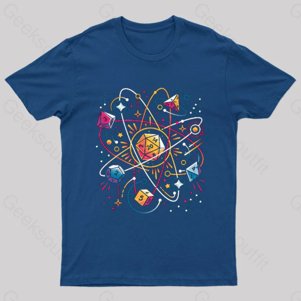 Orbital Atomic Dice Geek T-Shirt Navy / S