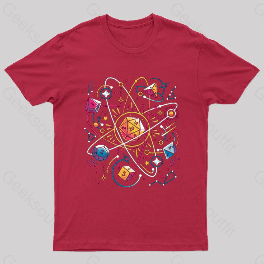 Orbital Atomic Dice Geek T-Shirt Red / S