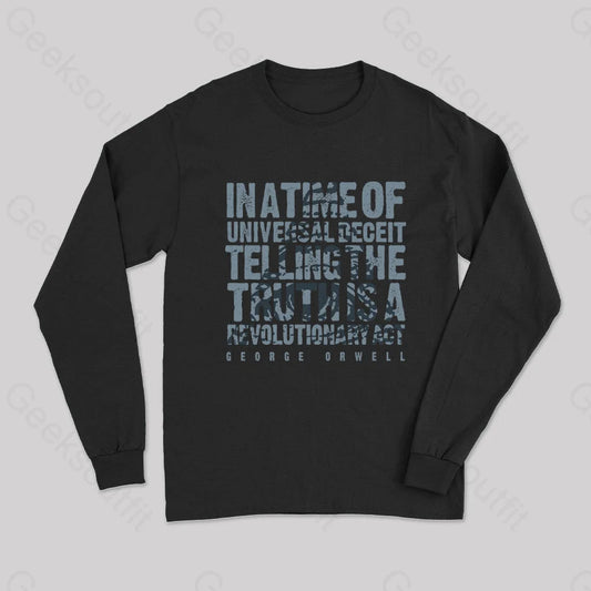 Orwellian Truth Long Sleeve T-Shirt Black / S