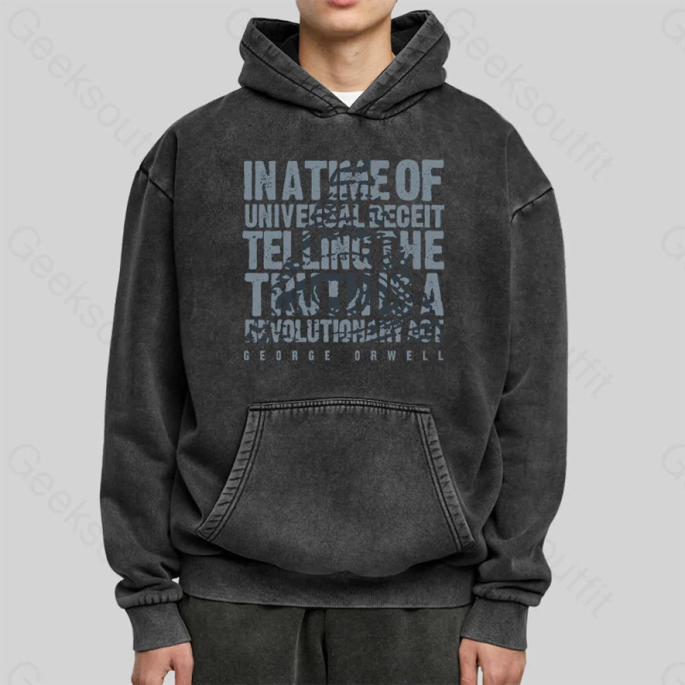 Orwellian Truth Washed Hoodie