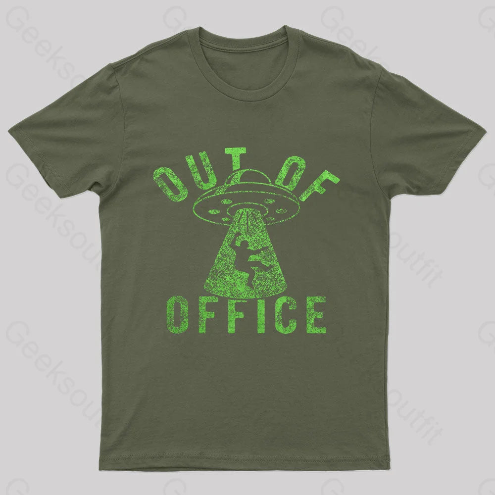 Out Of Office Geek T-Shirt Army Green / S