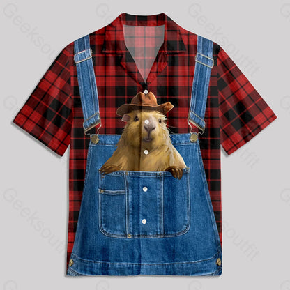 Overalls Capybara Button Up Pocket Shirt Hawaiian / S Bus609 Yc