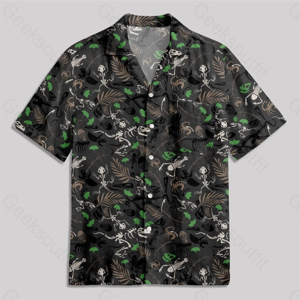 Paleontological Fossils Button Up Pocket Shirt Hawaiian / S Bus413 Yc