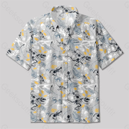 Paleontological Fossils Button Up Pocket Shirt Up / S Bus412 Yc