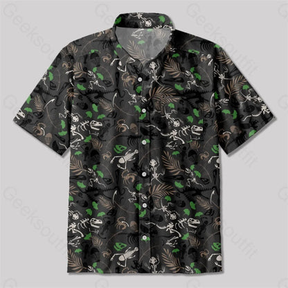 Paleontological Fossils Button Up Pocket Shirt Up / S Bus413 Yc