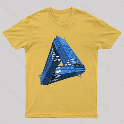 Paradoxical Space And Doctor Who Phone Box T-Shirt Yellow / S Yc