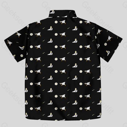 Peace Was Never An Option Goose Black Button Up Pocket Shirt - Geeksoutfit