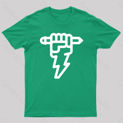 Pencil Lightning Geek T-Shirt Green / S